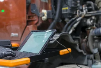 Running computer diagnostics on a diesel engine